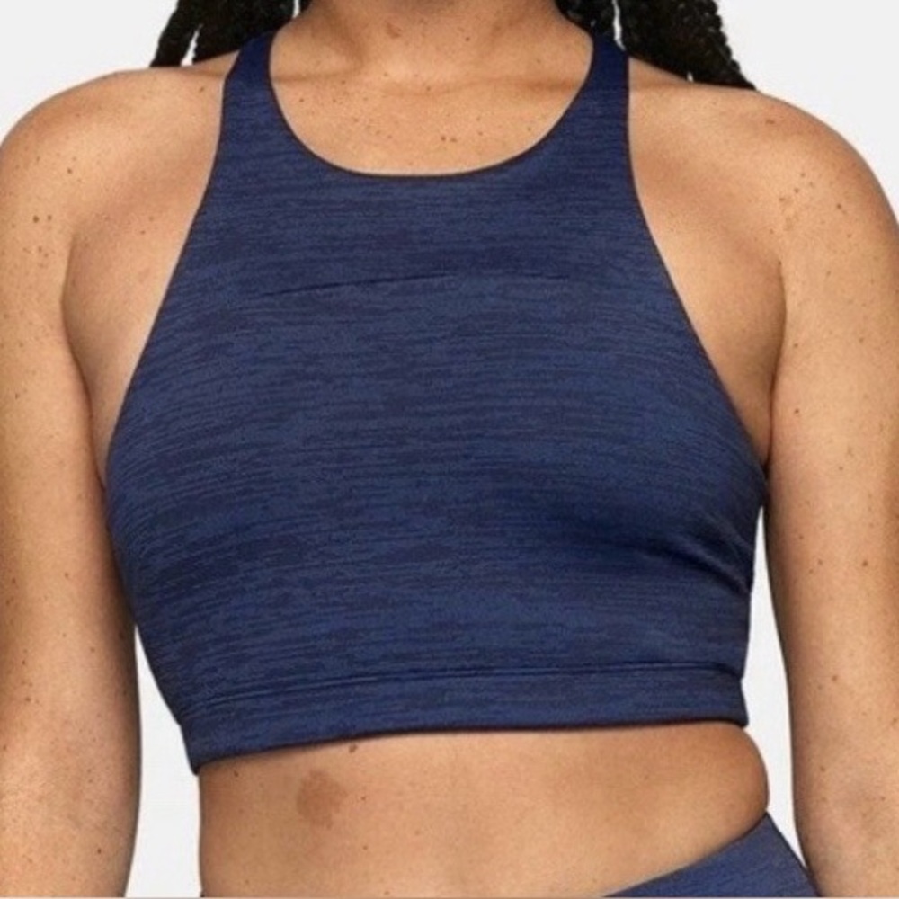 Outdoor Voices Move Free Crop Top Bra Workout Navy size xsmall